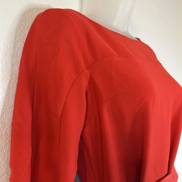 Banana Republic Red Flounce Sleeve Midi Dress Size 2P NWT - Picture 6 of 8